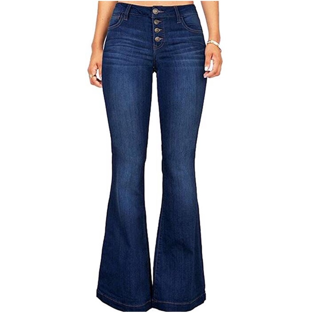 Bellbottom button up jeans
